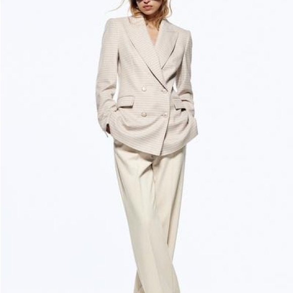Zara Jackets & Blazers - Zara Cream Double-Breasted Blazer